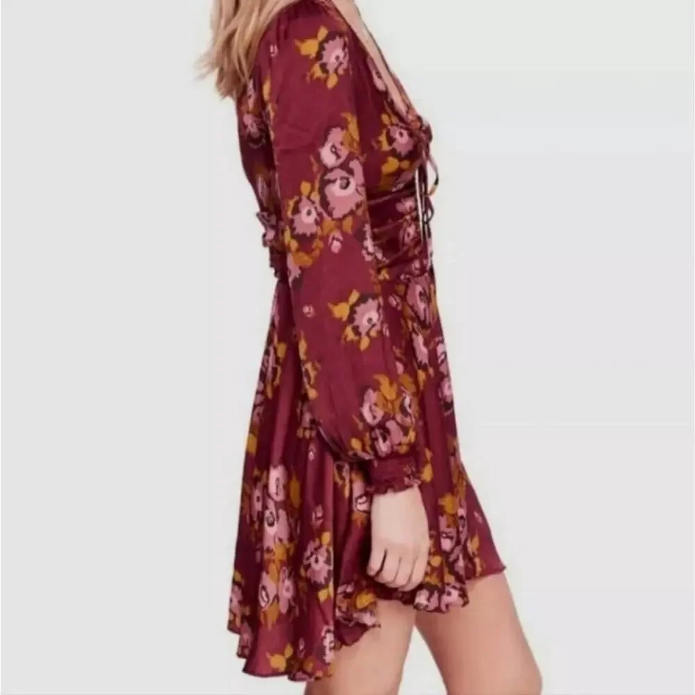 Free People Morning Light Long Sleeve Floral Size 0 Dress
